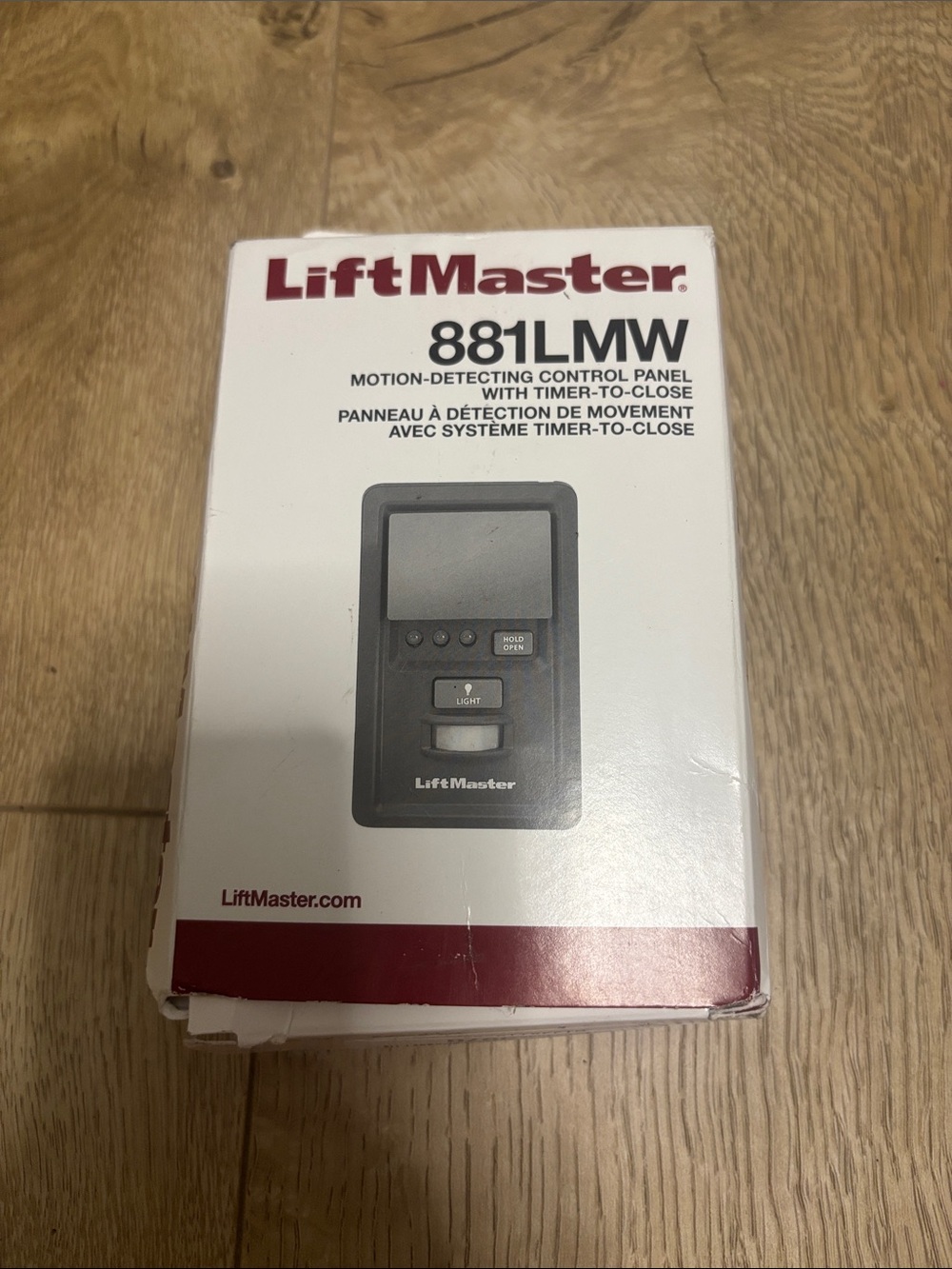 LiftMaster 881LMW Motion-Detecting Control Panel - White/Burgundy